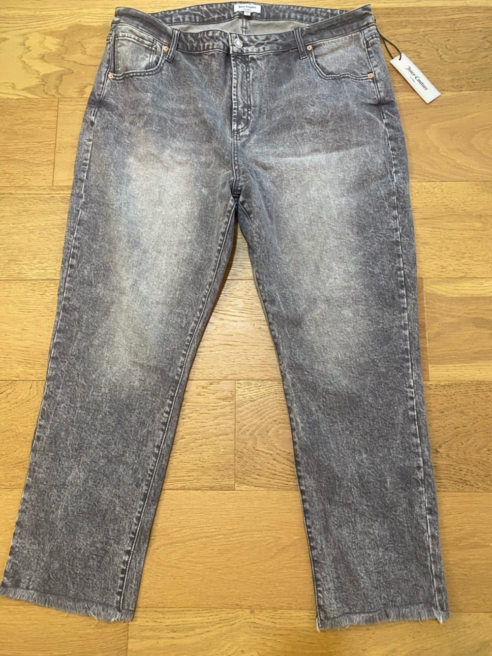 Juicy Couture Venice marble wash gray straight leg jeans women’s size 20W NWT